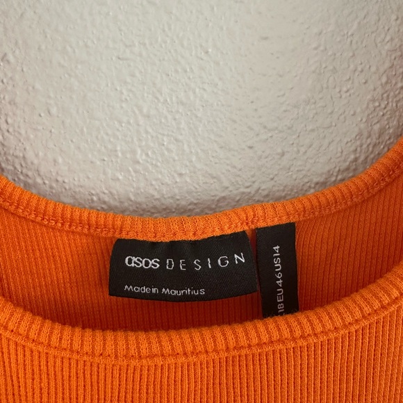 ASOS Orange Ribbed Bodysuit - Picture 2 of 3